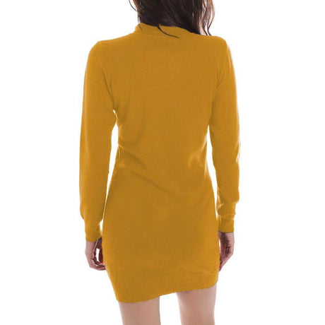 Yes Zee Yellow Viscose Dress - Hilstor