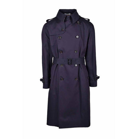 Aquascutum Blue Cotton Men's Trench Coat - Hilstor