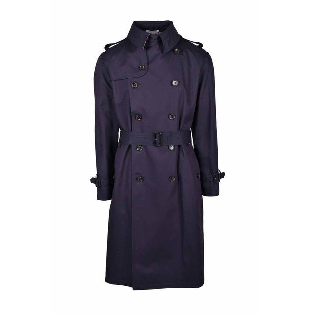 Aquascutum Blue Cotton Men's Trench Coat - Hilstor