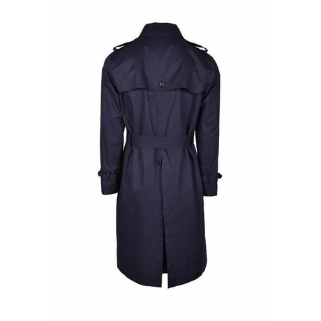 Aquascutum Blue Cotton Men's Trench Coat - Hilstor