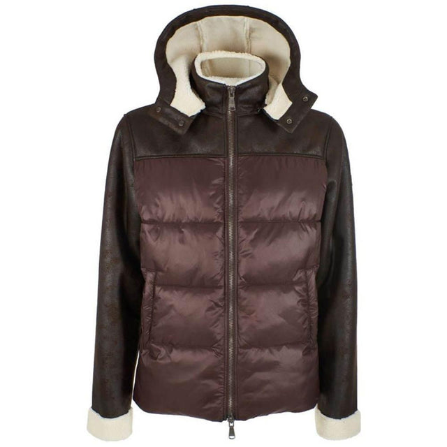 Yes Zee Brown Nylon Men's Quilted Jacket - Hilstor