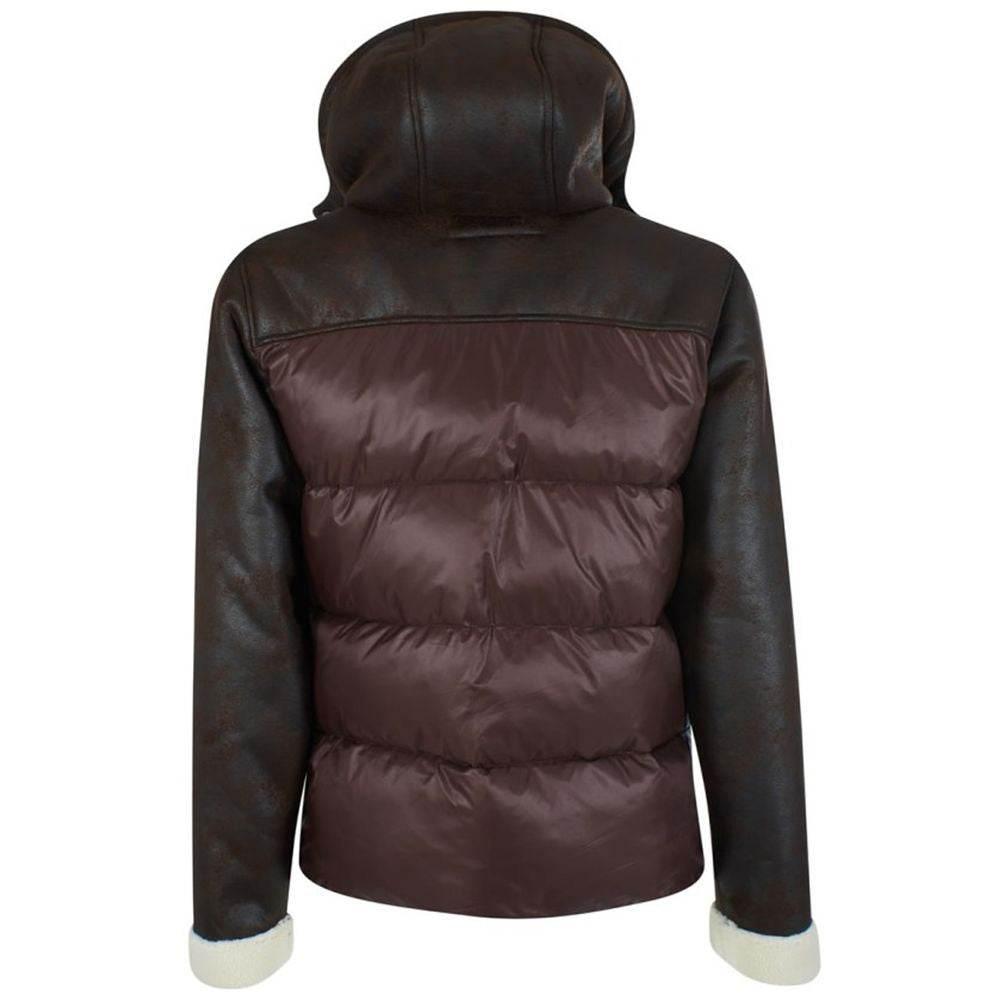 Yes Zee Brown Nylon Men's Quilted Jacket - Hilstor