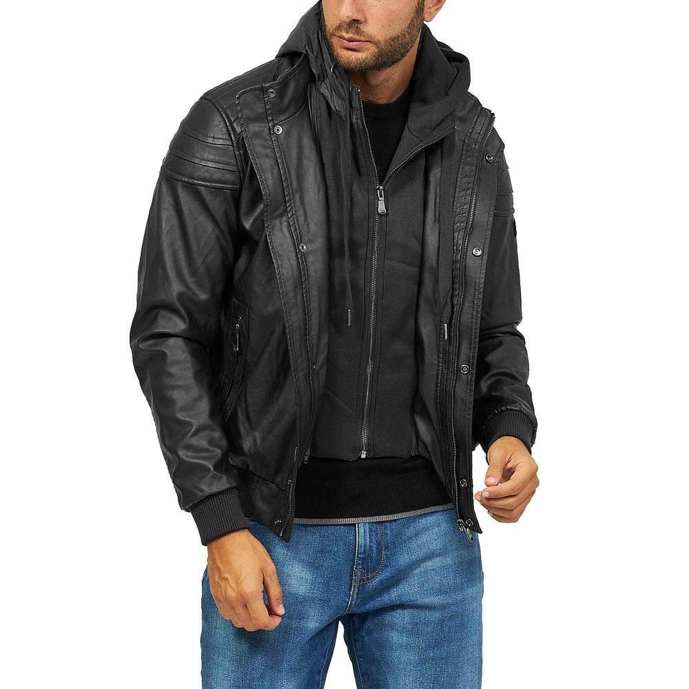 Yes Zee Black Polyethylene Men's Jacket - Hilstor