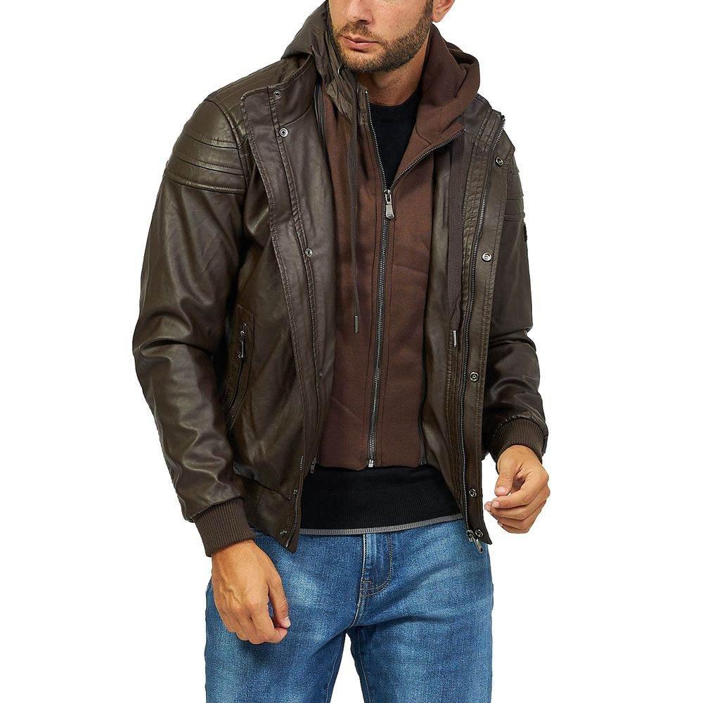 Yes Zee Brown Polyethylene Men's Jacket - Hilstor