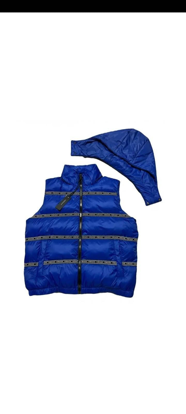 Versace Elegant Black Logo Band Vest with Detachable Hood - Hilstor