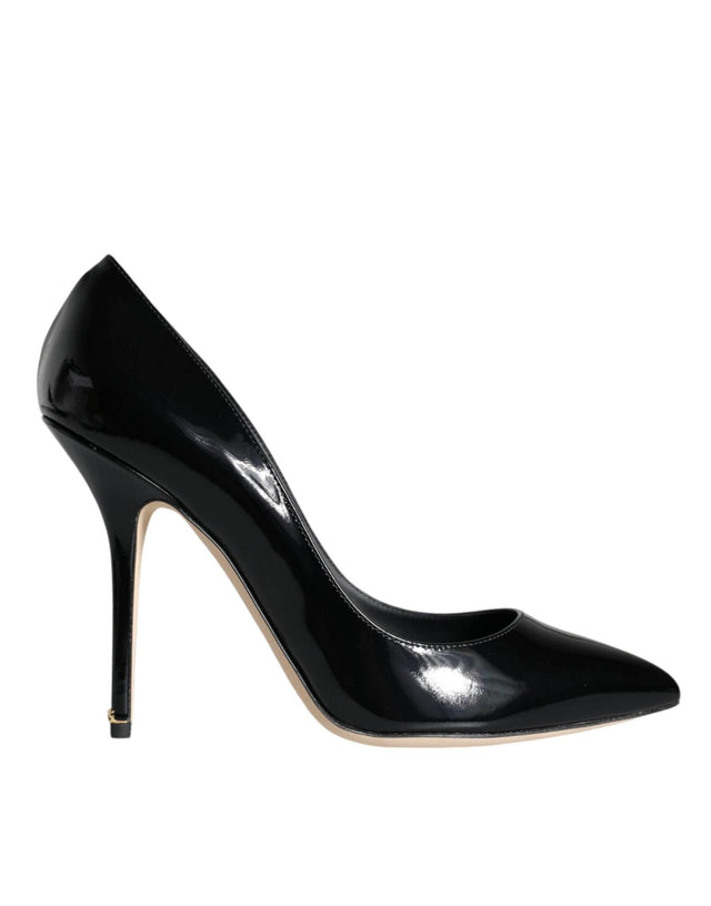 Dolce & Gabbana Black Patent Leather Bellucci Pumps Heels Shoes - Hilstor