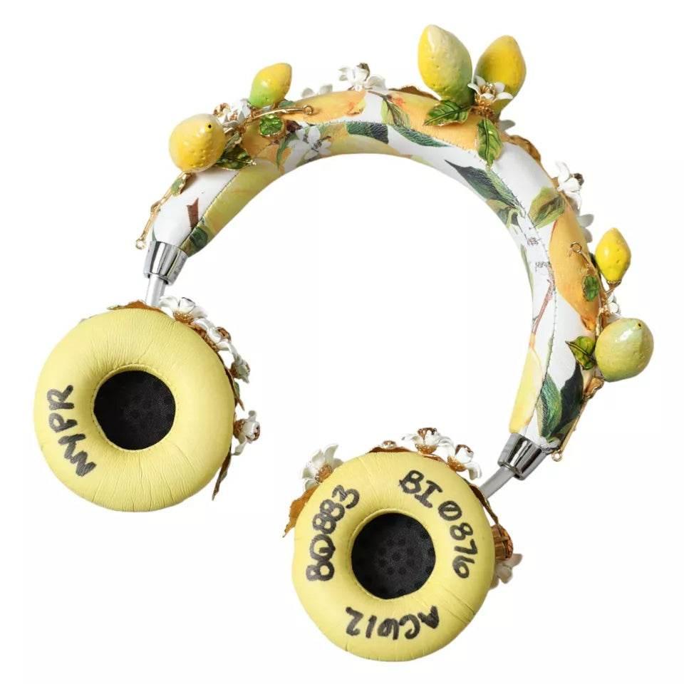 Dolce & Gabbana Lemon Crystal Floral Headset Audio Headphones - Hilstor