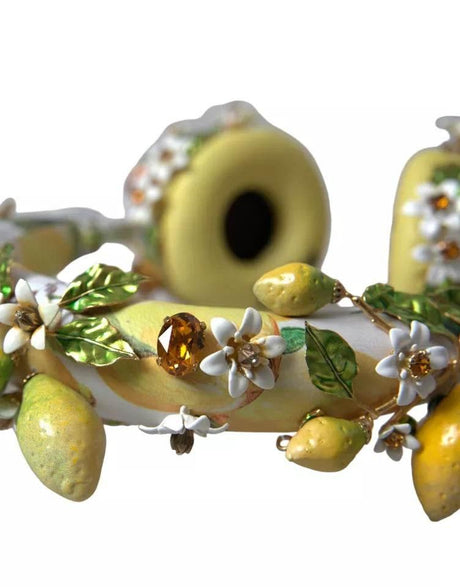 Dolce & Gabbana Lemon Crystal Floral Headset Audio Headphones - Hilstor