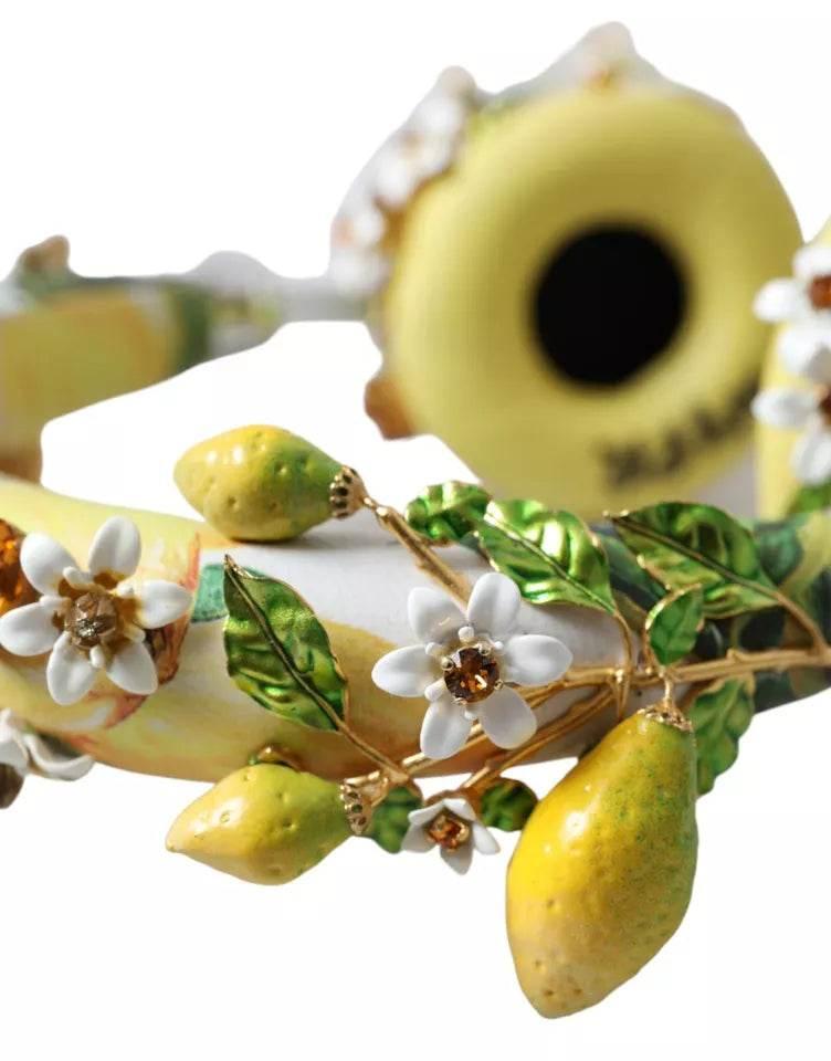 Dolce & Gabbana Lemon Crystal Floral Headset Audio Headphones - Hilstor