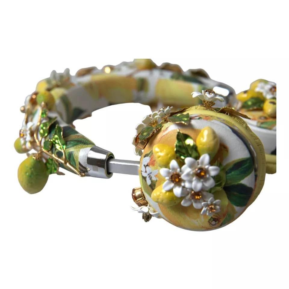 Dolce & Gabbana Lemon Crystal Floral Headset Audio Headphones - Hilstor