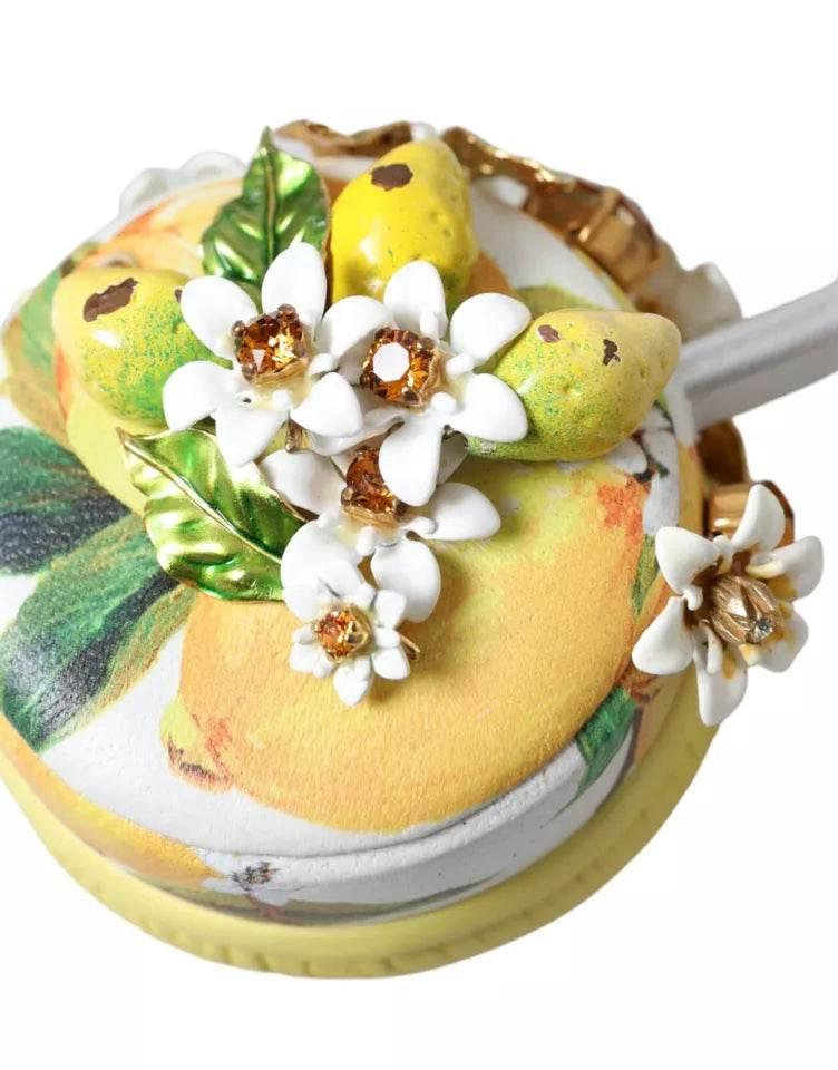 Dolce & Gabbana Lemon Crystal Floral Headset Audio Headphones - Hilstor