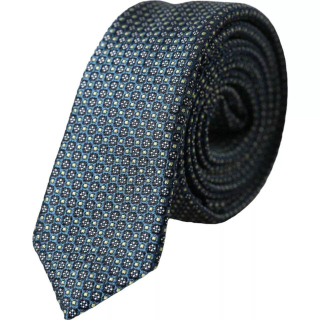 Dolce & Gabbana Green Patterned 100% Silk Adjustable Men Tie - Hilstor