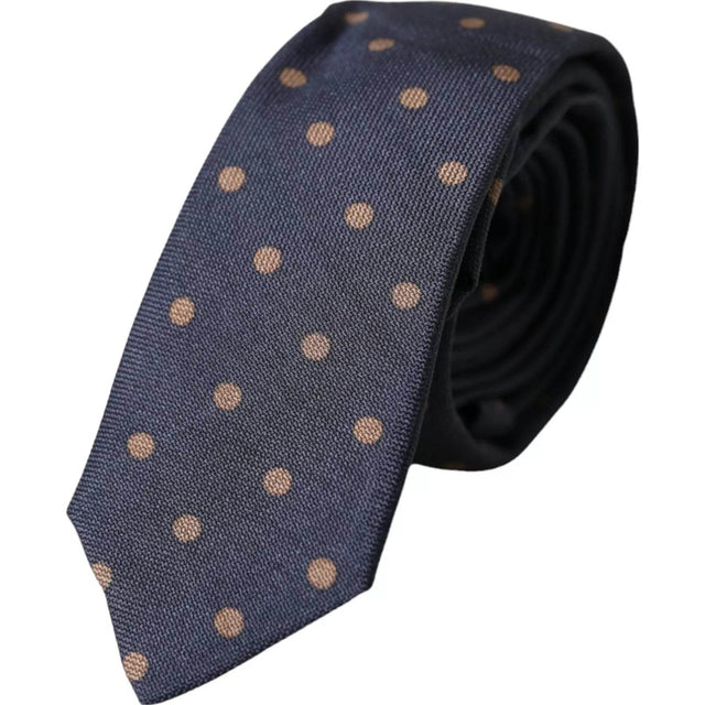 Dolce & Gabbana Black Dotted Fantasy Silk Adjustable Men Tie - Hilstor