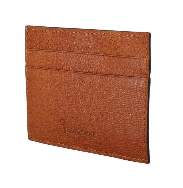 Billionaire Italian Couture Elegant Men's Leather Wallet in Brown - Hilstor