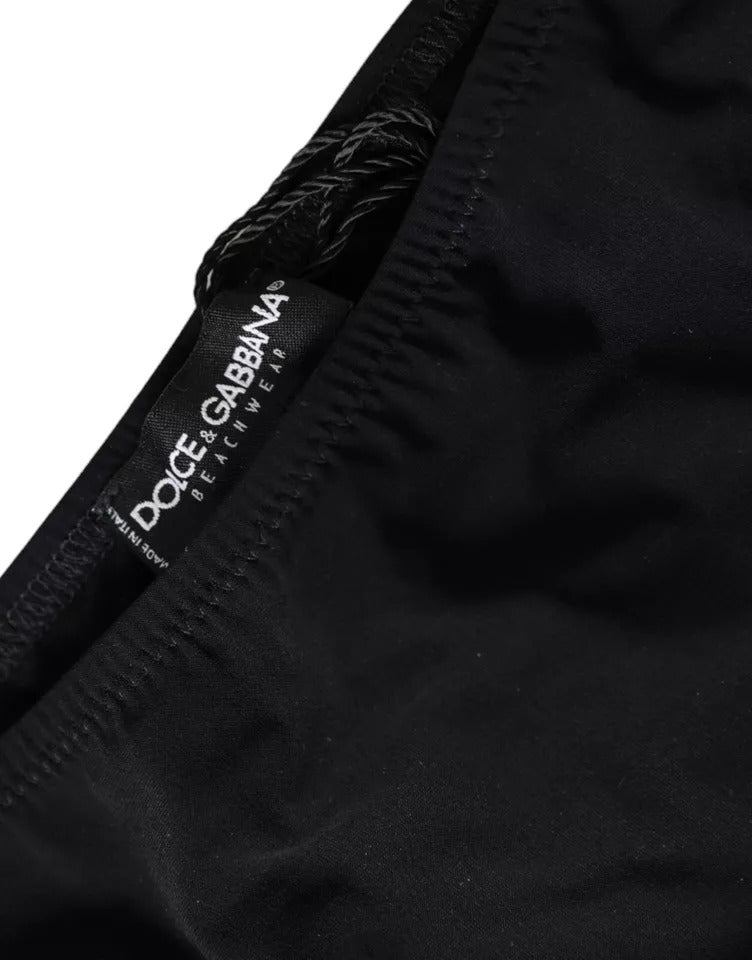 Dolce &amp; Gabbana Black Nylon Badetøj Beachwear Bottom Bikini