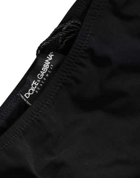 Dolce &amp; Gabbana Black Nylon Badetøj Beachwear Bottom Bikini