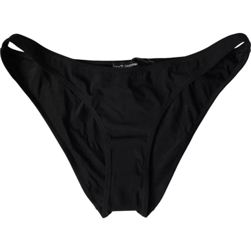 Dolce & Gabbana Black Nylon Swimwear Beachwear Bottom Bikini - Hilstor