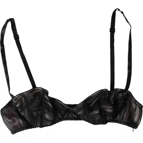 Dolce & Gabbana Black Silk Stretch Women Balconcino Bra Underwear - Hilstor