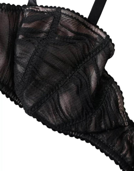 Dolce & Gabbana Black Silk Stretch Women Balconcino Bra Underwear - Hilstor
