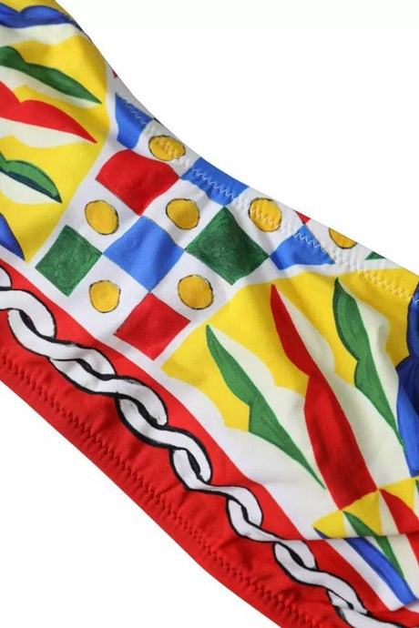 Dolce & Gabbana Multicolor Carretto Bandeau Swimwear Top Bikini - Hilstor