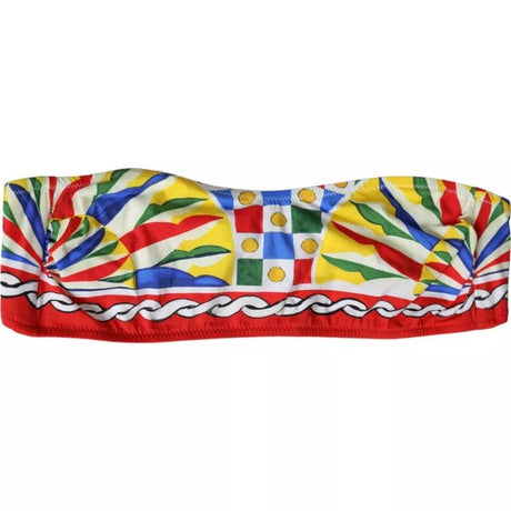 Dolce & Gabbana Multicolor Carretto Bandeau Swimwear Top Bikini - Hilstor