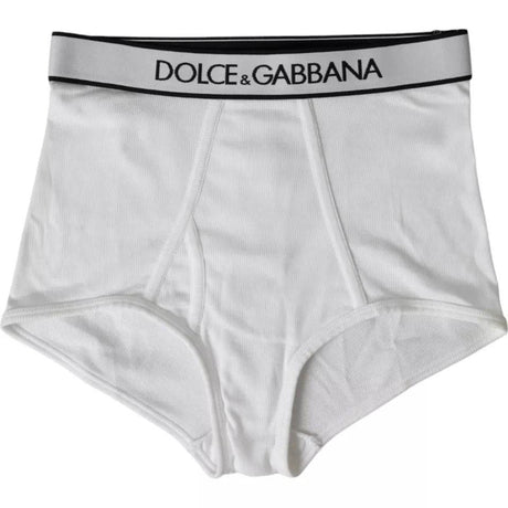 Dolce & Gabbana White Cotton Stretch Branded Logo Underwear - Hilstor