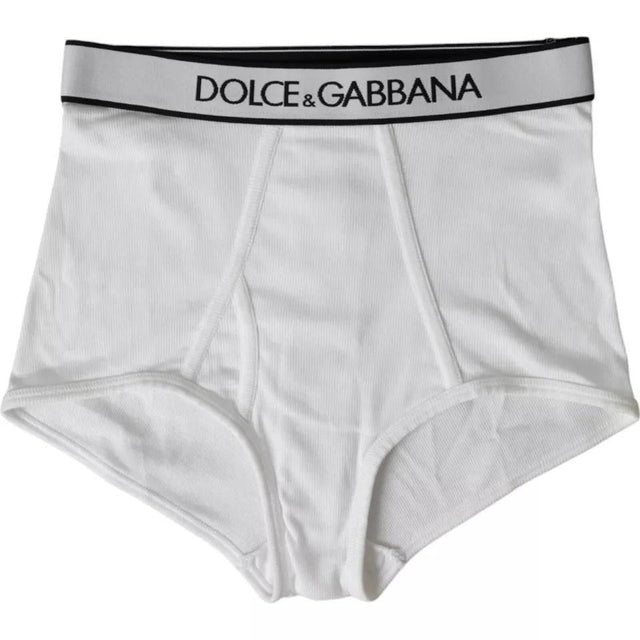 Dolce & Gabbana White Cotton Stretch Branded Logo Underwear - Hilstor