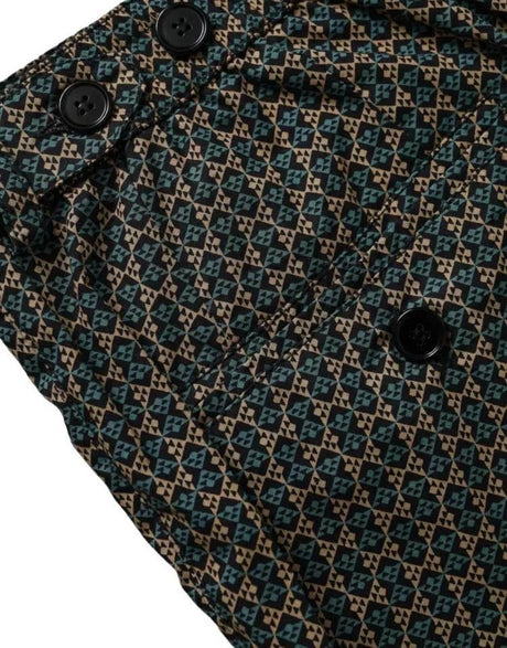 Dolce & Gabbana Brown Patterned Beachwear Swim Shorts Swimwear - Hilstor