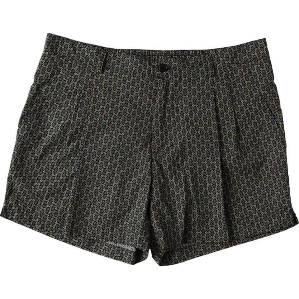 Dolce & Gabbana Brown Patterned Beachwear Swim Shorts Swimwear - Hilstor