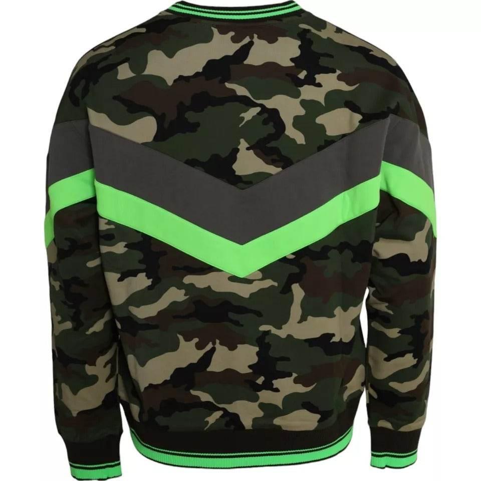 Dolce & Gabbana Multicolor Camouflage Sweatshirt Sweater - Hilstor