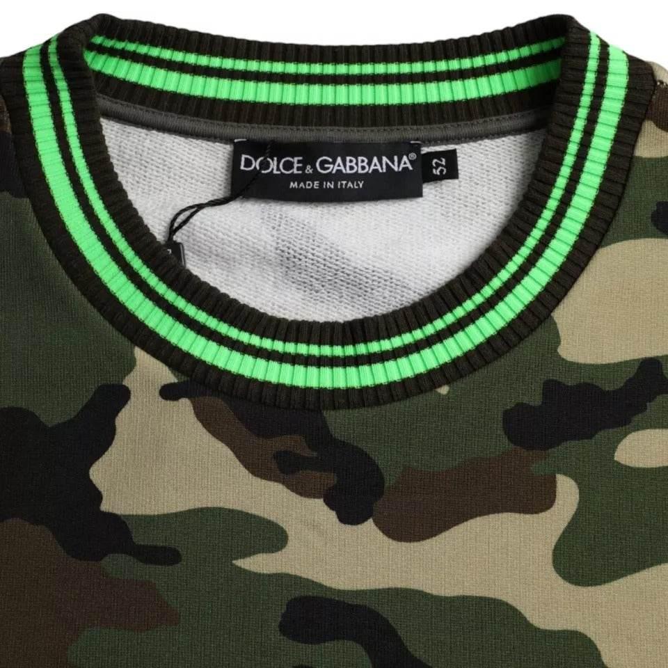 Dolce & Gabbana Multicolor Camouflage Sweatshirt Sweater - Hilstor