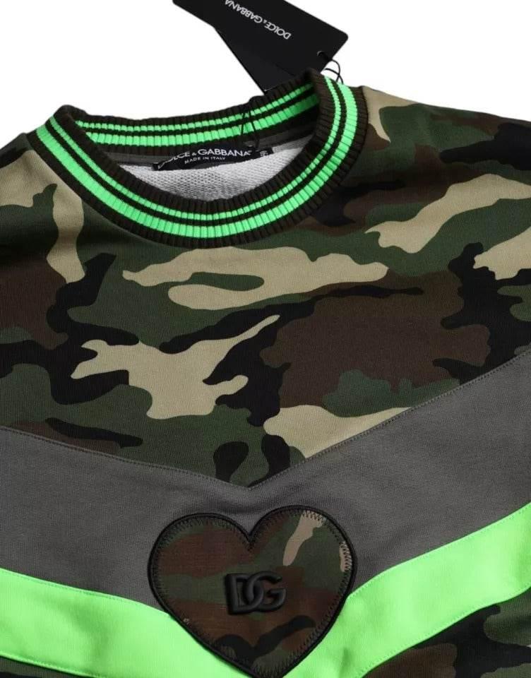 Dolce & Gabbana Multicolor Camouflage Sweatshirt Sweater - Hilstor