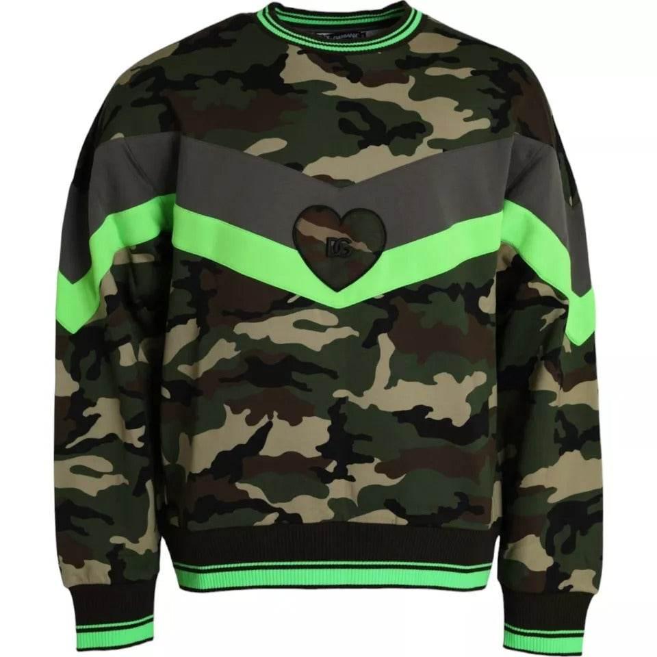 Dolce & Gabbana Multicolor Camouflage Sweatshirt Sweater - Hilstor