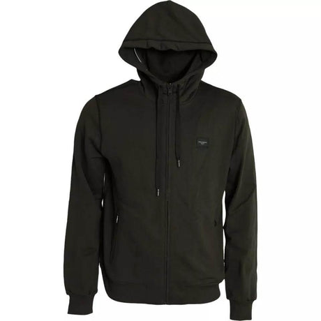 Dolce & Gabbana Army Green Logo Hooded Full Zip Sweater - Hilstor