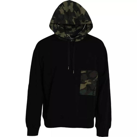 Dolce & Gabbana Black Camouflage Hooded Sweatshirt Sweater - Hilstor
