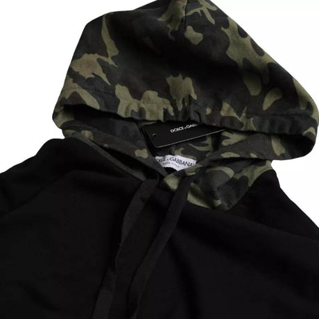 Dolce & Gabbana Black Camouflage Hooded Sweatshirt Sweater - Hilstor