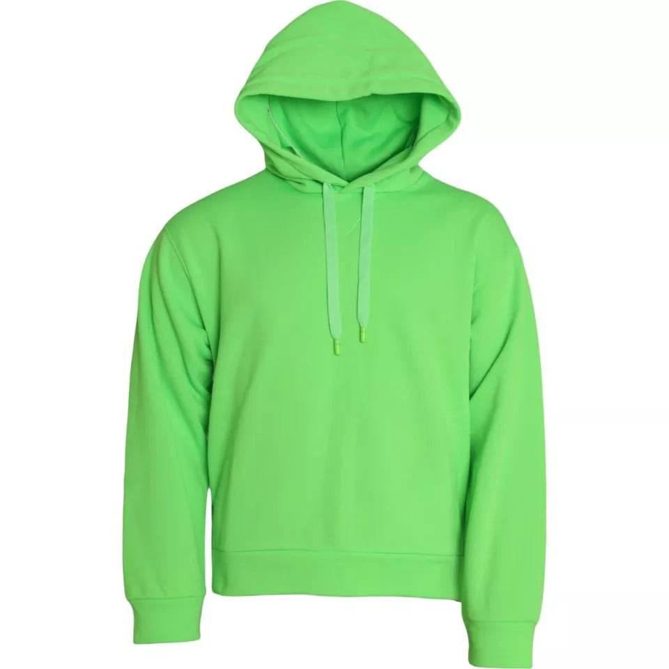 Dolce & Gabbana Green Logo Hooded Pullover Sweatshirt Sweater - Hilstor