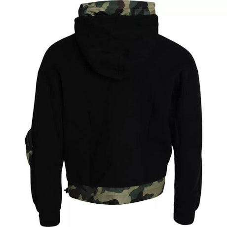 Dolce & Gabbana Black Camouflage Hooded Sweatshirt Sweater - Hilstor