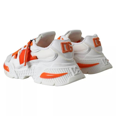 Dolce & Gabbana White Orange Airmaster Low Top Sneakers Shoes - Hilstor