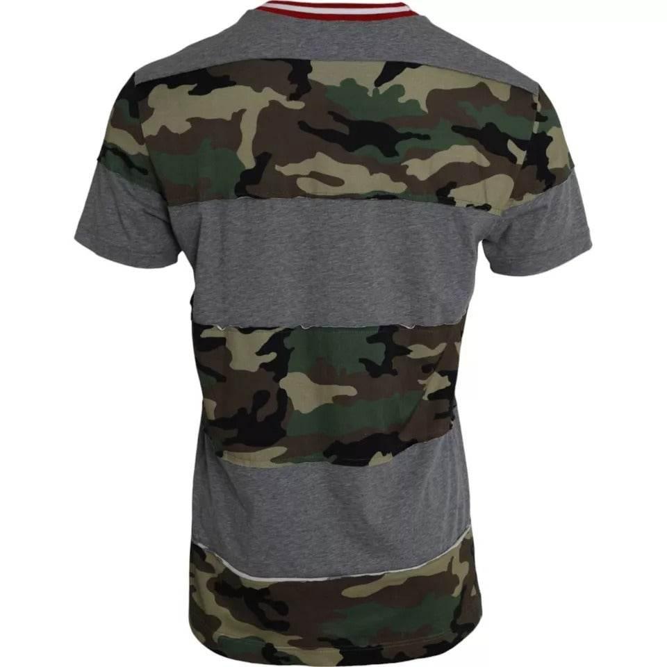 Dolce & Gabbana Multicolor Camouflage Cotton Crew Neck Men T-shirt - Hilstor