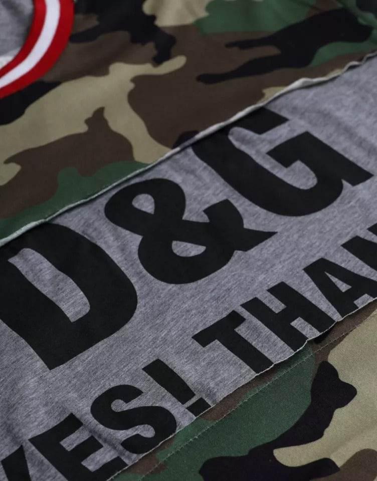 Dolce & Gabbana Multicolor Camouflage Cotton Crew Neck Men T-shirt - Hilstor