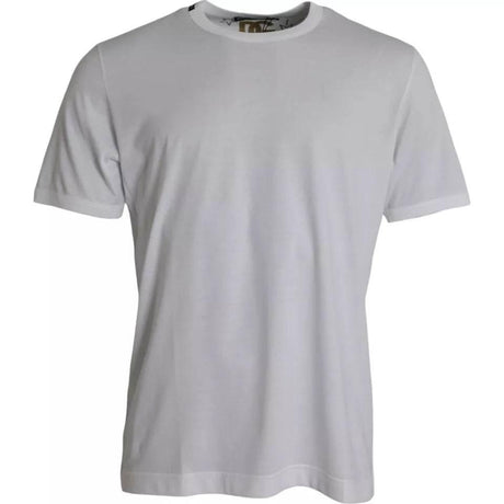 Dolce & Gabbana White Cotton Round Neck Short Sleeves T-shirt - Hilstor