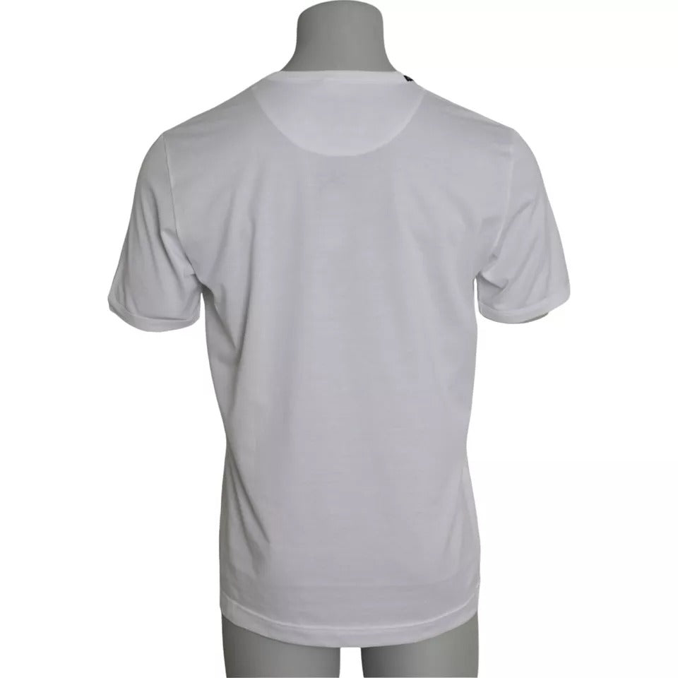 Dolce &amp; Gabbana Hvid T-shirt med rund hals i bomuld med korte ærmer