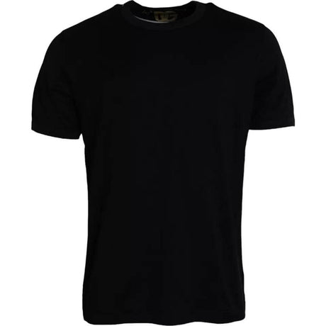 Dolce & Gabbana Black Cotton Round Neck Short Sleeves Men T-shirt - Hilstor