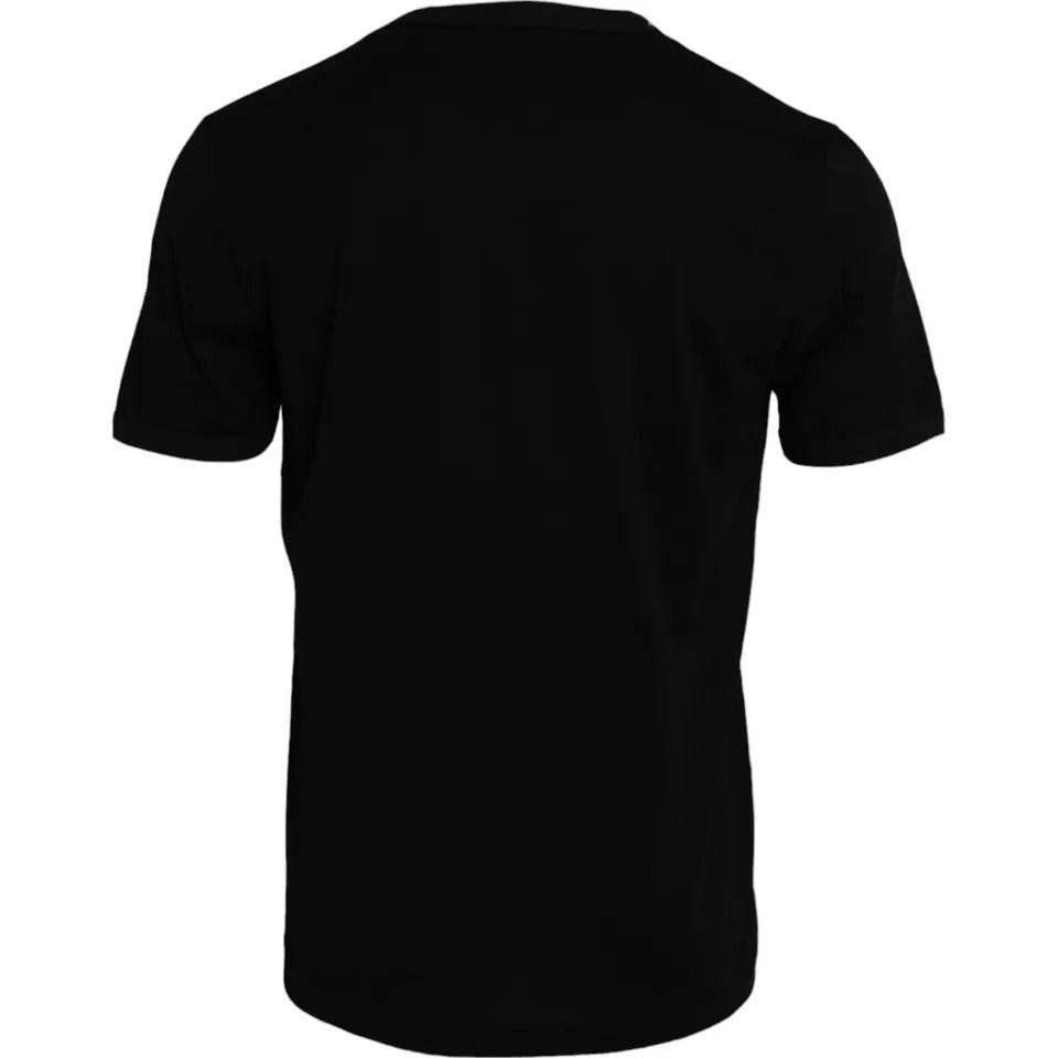 Dolce & Gabbana Black Cotton Round Neck Short Sleeves Men T-shirt - Hilstor
