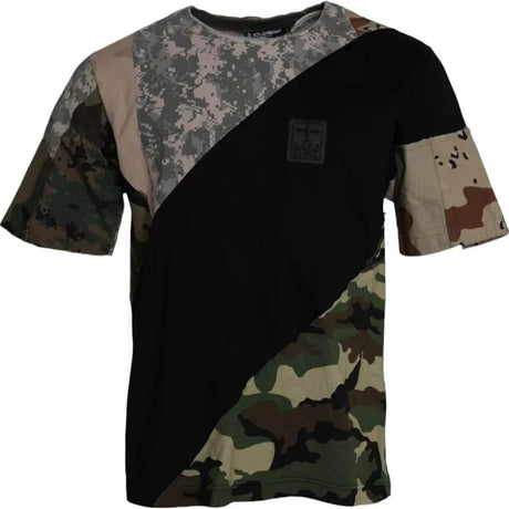 Dolce & Gabbana Multicolor Camouflage Cotton Round Neck Men T-shirt - Hilstor