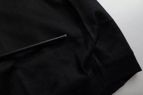 Dolce & Gabbana Black Silk Round Neck Short Sleeve T-shirt - Hilstor