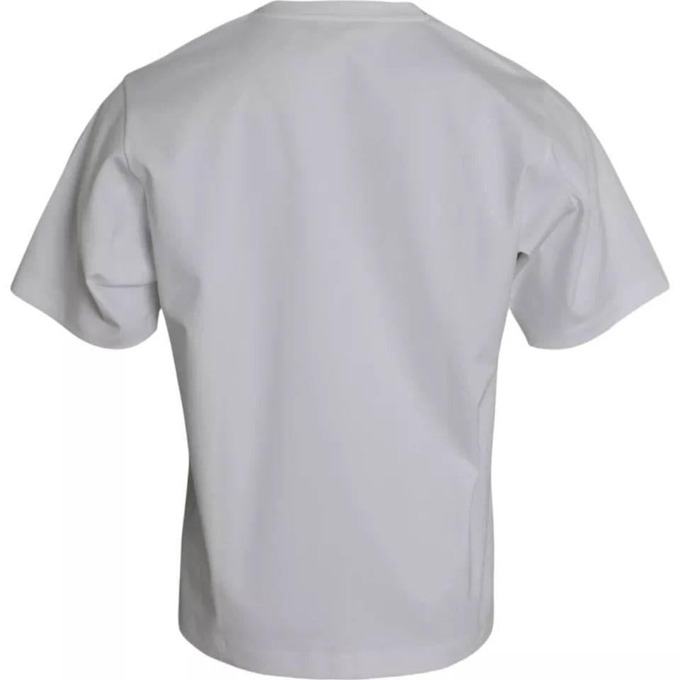 Dolce & Gabbana White Cotton Round Neck Short Sleeve T-shirt - Hilstor