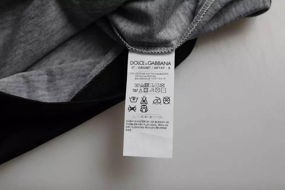 Dolce & Gabbana Black White Jazz Print Cotton Short Sleeves T-shirt - Hilstor