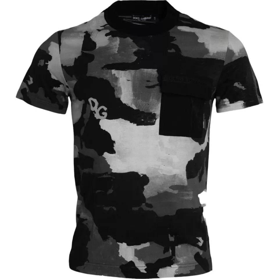 Dolce & Gabbana Multicolor Camouflage Cotton Crewneck T-shirt - Hilstor